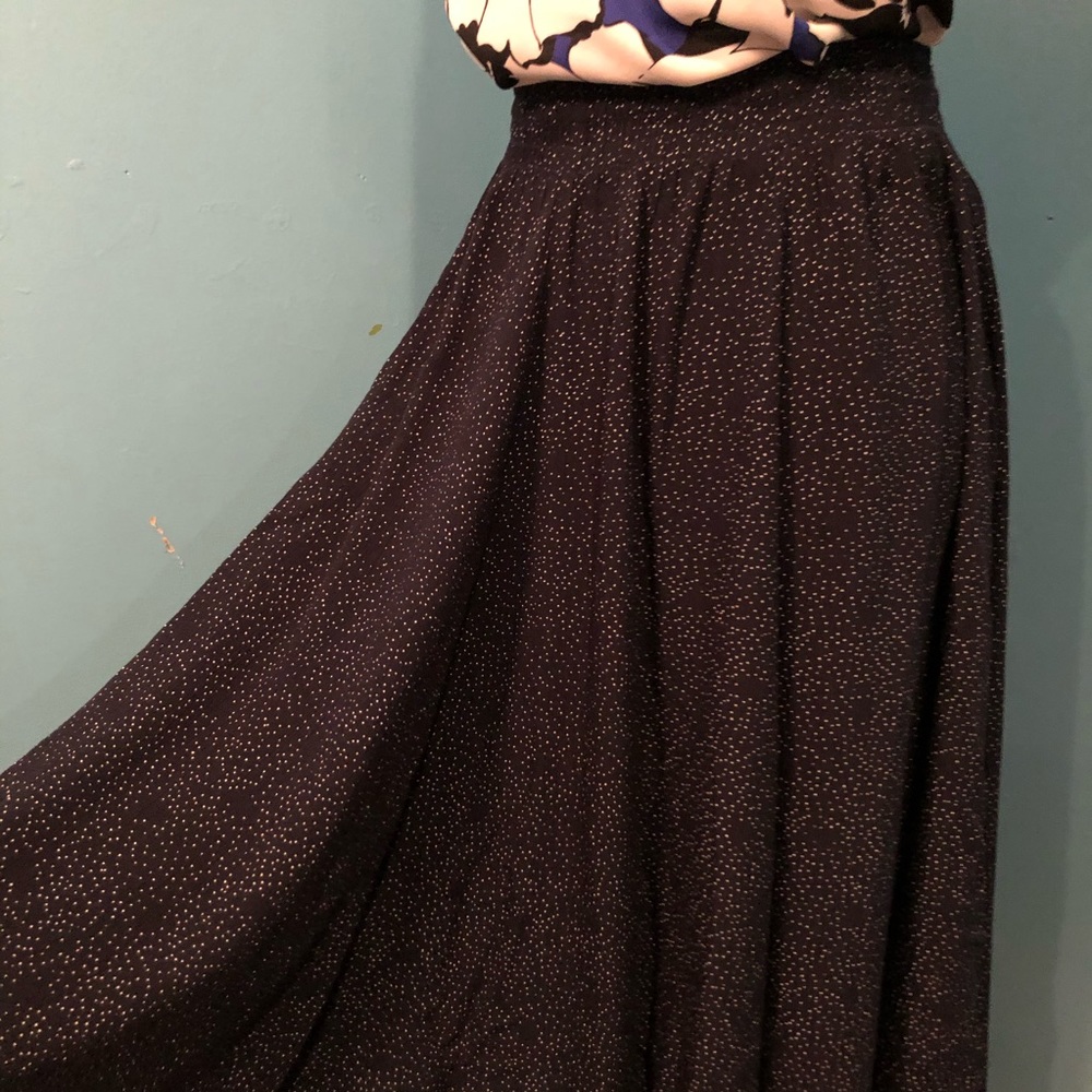 Carole Little Black w/ Polka Dot Maxi Skirt